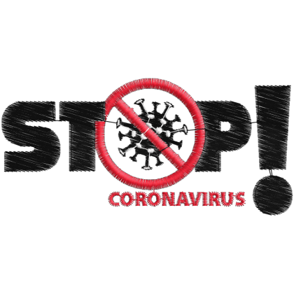 Matriz de Bordado Para Máscara de Proteção Stop Coronavírus